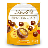 Lindt Sensations Crispy Corn chocolate pouch 140g, imported from the UK