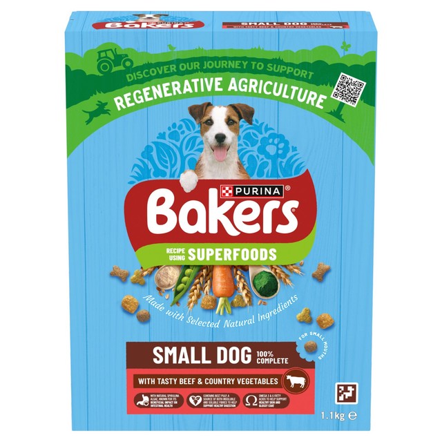 طعام الكلاب الجاف لحم البقر من Bakers Small Dog - منتج بريطاني