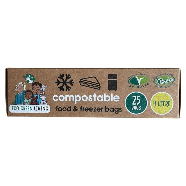 Eco Green Living certified compostable freezer bags 4L - British product