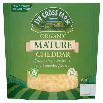M&S Lye Cross Farm Organic Grated Mature Cheddar Cheese 180g- Buy online at McGrocer