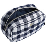 M&S blue and white gingham cosmetic bag, imported from the UK