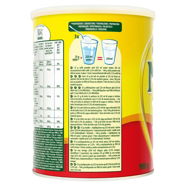 Nido full cream milk powder 900g, imported from the UK
