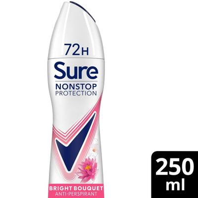M&S Sure Women 72hr Nonstop Protection Bright Bouquet Anti-Perspirant Aerosol Deodorant 250ml- Buy online at McGrocer