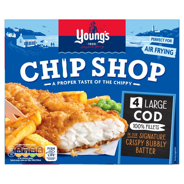 Young's large battered cod fillets 440g (British brand)