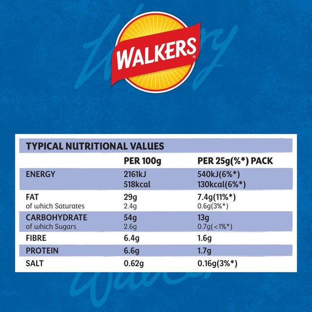 Walkers Cheese & Onion crisps 6-pack multipack (British brand)