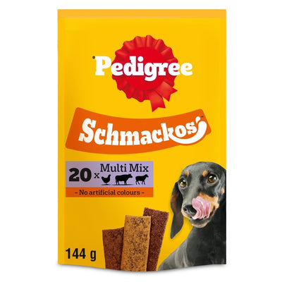 M&S Pedigree Schmackos Meat Mix Adult Dog Treats 20 x 8g- Buy online at McGrocer