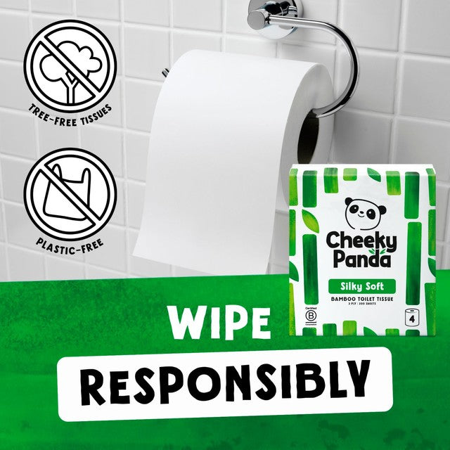 The Cheeky Panda Natural Bamboo Toilet Roll 4 Pack - British product
