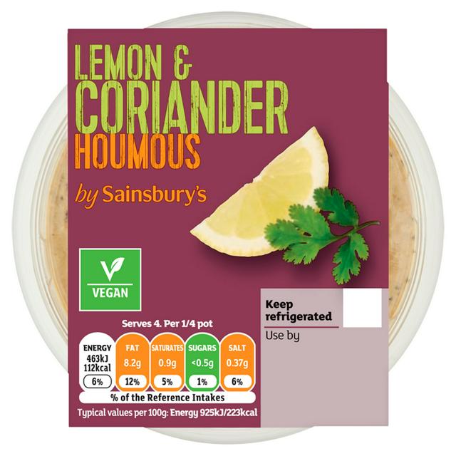 Sainsburys Lemon Coriander Houmous 200g