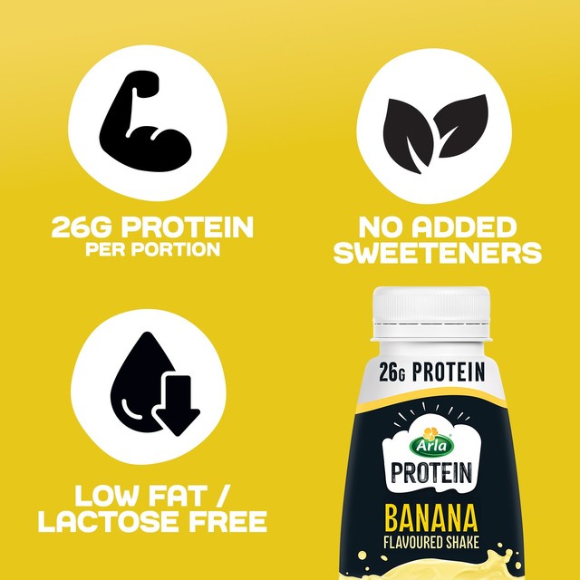 Arla Protein Banana Milk Shake bottle, imported from the UK