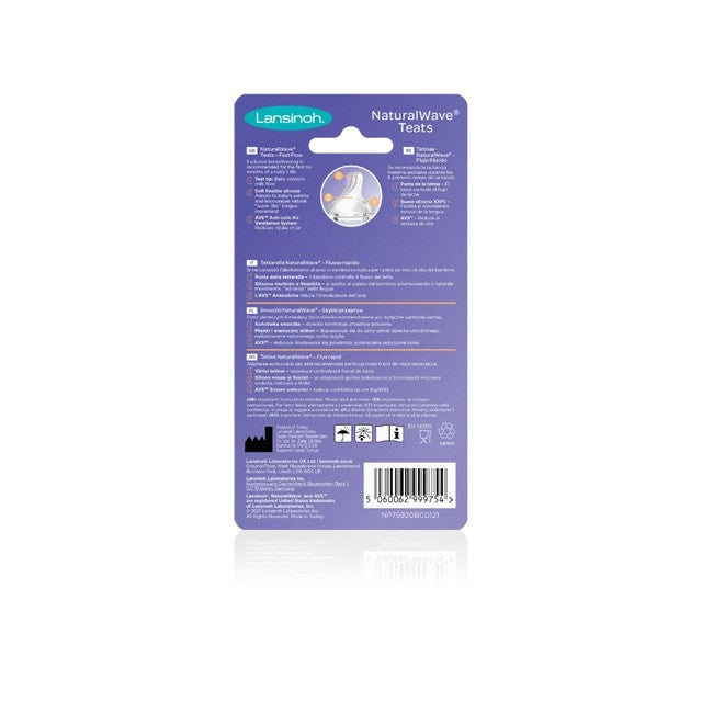 Lansinoh fast flow bottle teats 2 pack, UK version