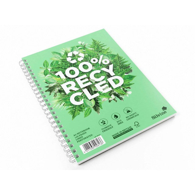 Silvine A5 Twin Wire Recycled Notebook (British brand)