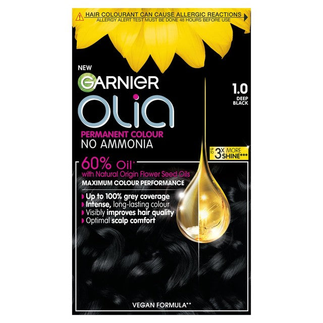 Garnier Olia Deep Black hair dye, UK version