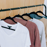 Addis velvet hangers black 5pk, imported from the UK
