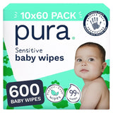 Pura Eco Baby Wipes plastic-free baby wipes pack, imported from the UK
