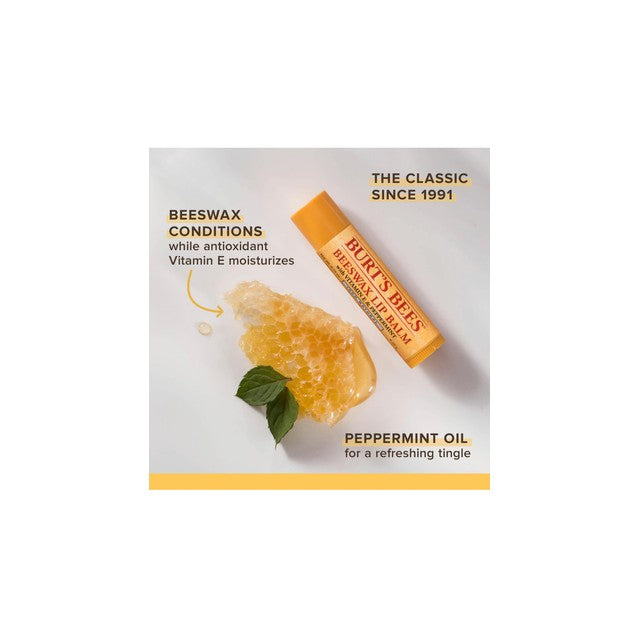 Burt's Bees lip balm multipack with Beeswax, Cucumber Mint, Watermelon, Sweet Mandarin flavours 4 x 4.25g - British product