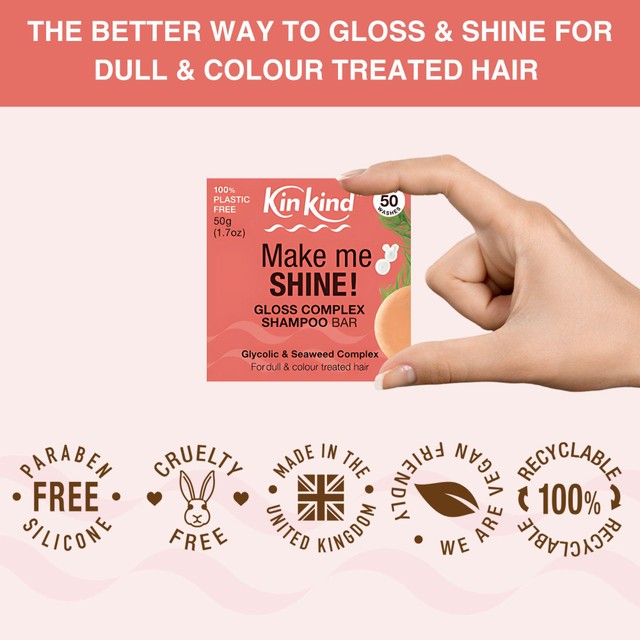 KinKind Make Me Shine Gloss shampoo bar 50g, UK version