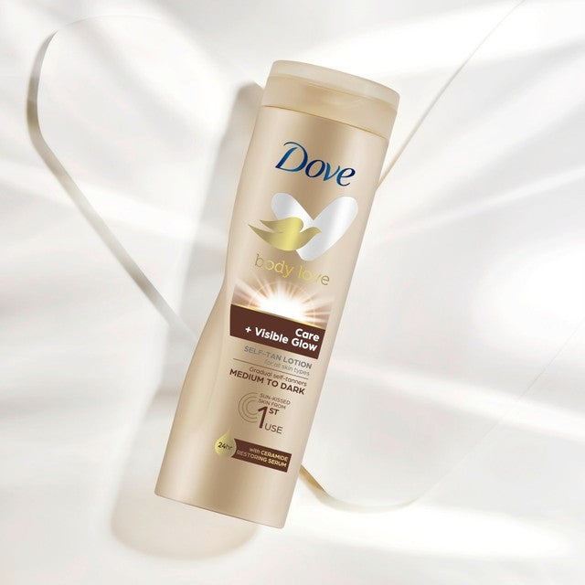 Dove Visible Glow Self Tan Lotion Medium to Dark 400ml - British product