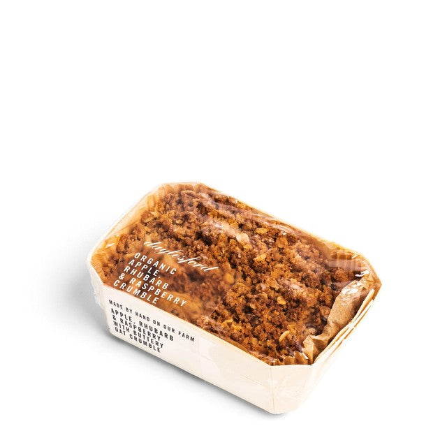 Daylesford Organic rhubarb and apple crumble - British product