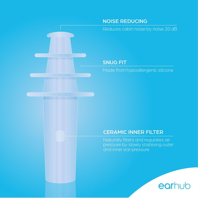 EarHub adult flight earplugs 1 pair - British product