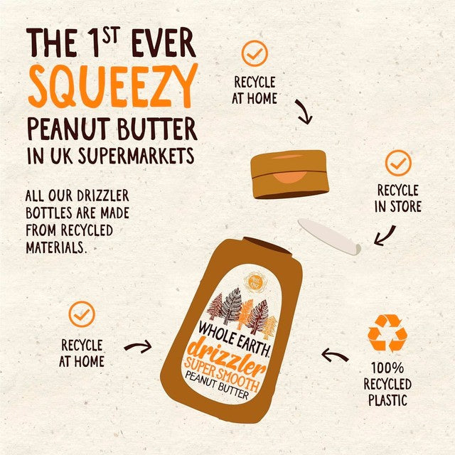Whole Earth Drizzler super smooth peanut butter 320g (British brand)