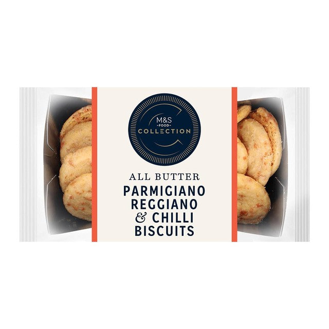 M&S Parmigiano Reggiano and chilli biscuits 80g, imported from the UK
