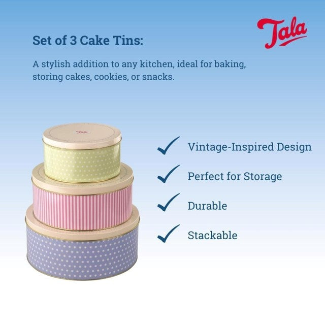 Tala Originals cake tins set of 3 nesting sizes, UK version
