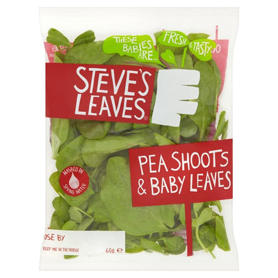 M&S Steve's Leaves Erter Skudd & Babyleaves Blandet Salatskiver 60g- Kjøp online hos McGrocer