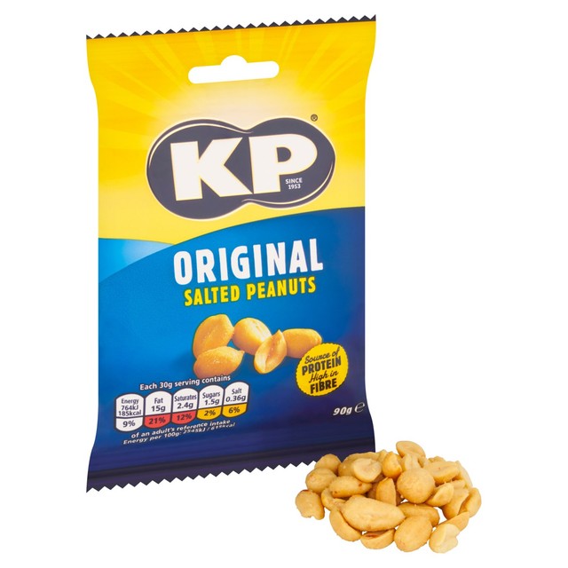KP Original Salted Peanuts 90g, UK version
