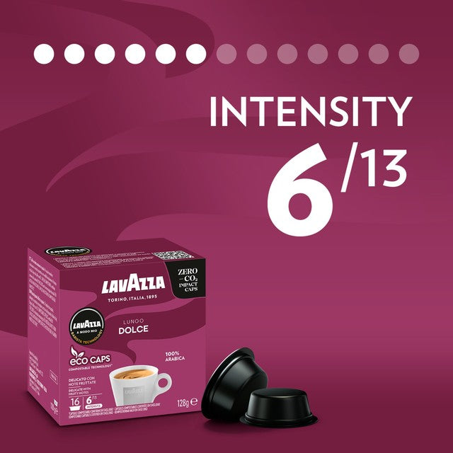 Lavazza Lungo Dolce coffee capsules 16 capsules, UK version