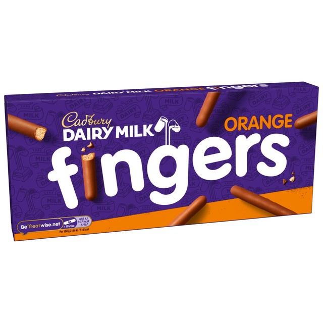 Cadbury Dairy Milk orange biscuit fingers 114g, UK version