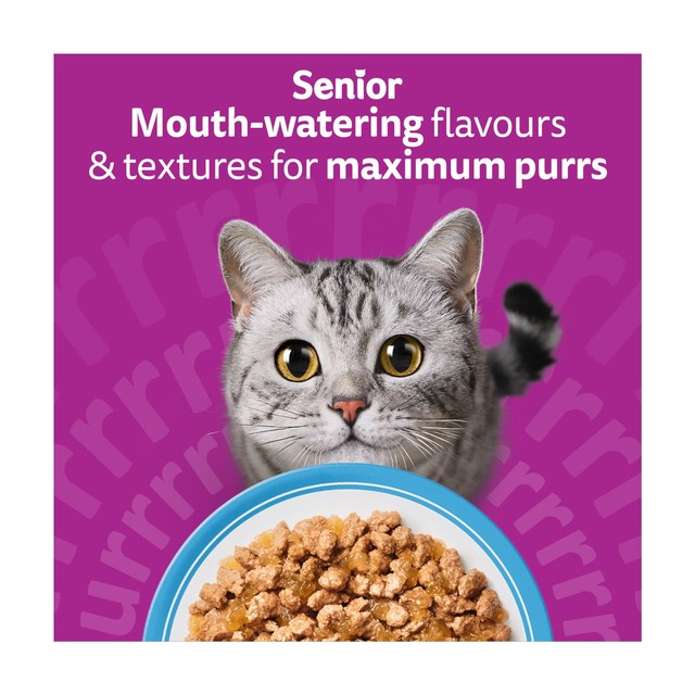 Whiskas senior cat food pouches fish flavours 12x85g (British brand)