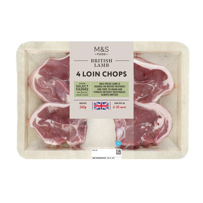 M&S Select Farms 4 British Fresh Lamb Loin Chops 360g