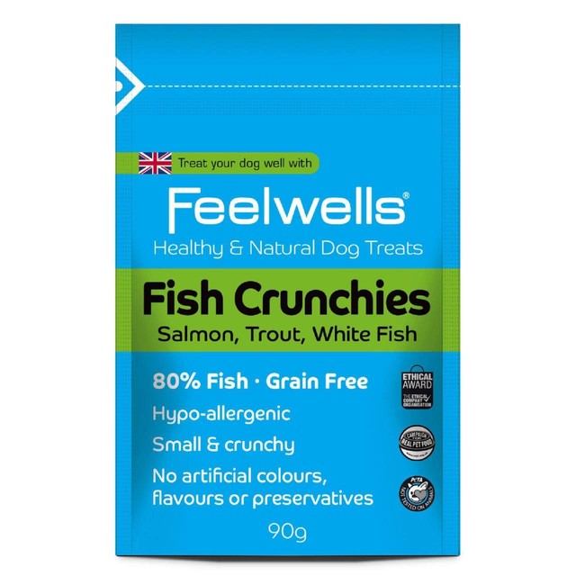 Feelwells Fish Crunchies dog treats 90g - British product