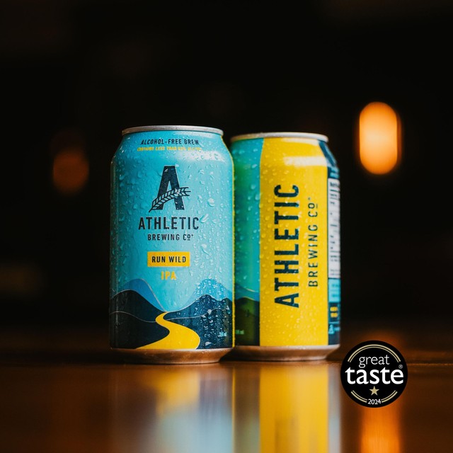 Athletic Brewing Co Run Wild IPA alcohol-free beer 4 x 355ml - British product
