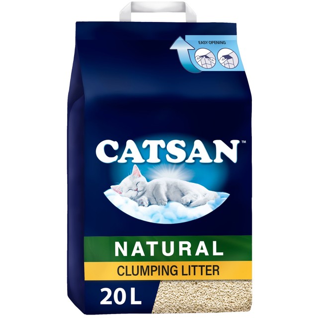 Catsan Natural Clumping Odour Control Cat Litter 20L - British product