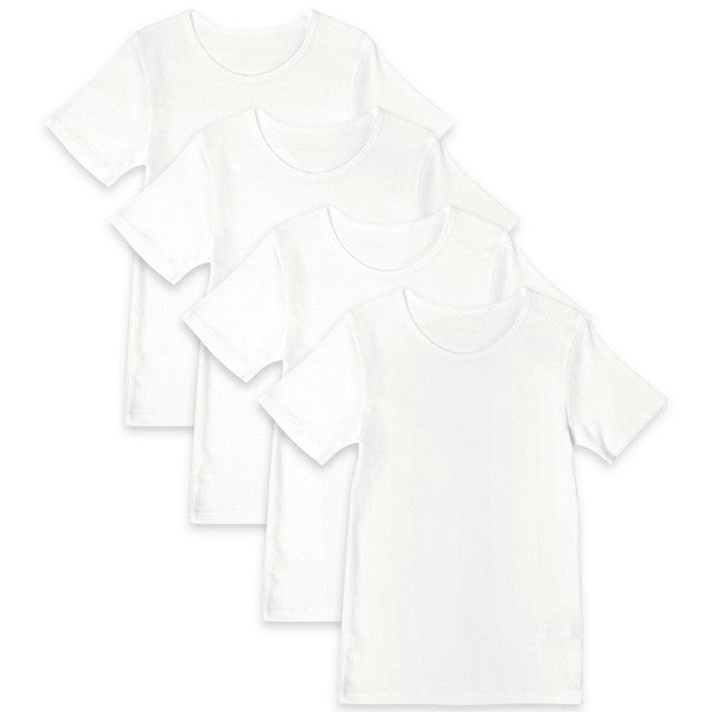 M&S cotton short sleeve vests white 8-9 years 4 pack, imported from the UK