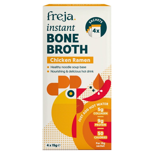 Freja chicken ramen instant bone broth 4x15g sachets - British product