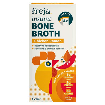 M&S Freja Chicken Ramen Instant Bone Broth Chicken Stock 4x15g Pack- Buy online at McGrocer