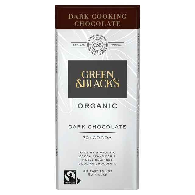 Green & Black's organic dark cooking chocolate 70% cocoa 150g - British product