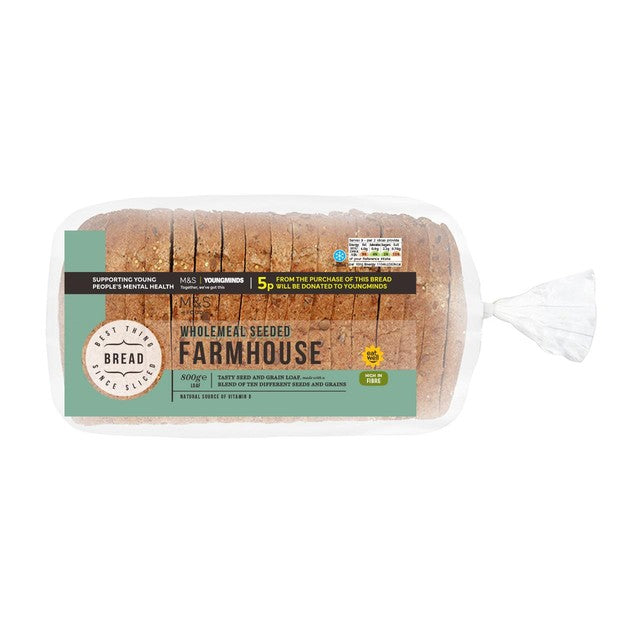 M&S Wholemeal Seeded Bread 800g, imported from the UK
