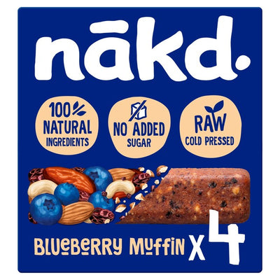 M&S Nakd Blueberry Muffin Fruit & Nut Bar Multipack 4 x 35g- Buy online at McGrocer