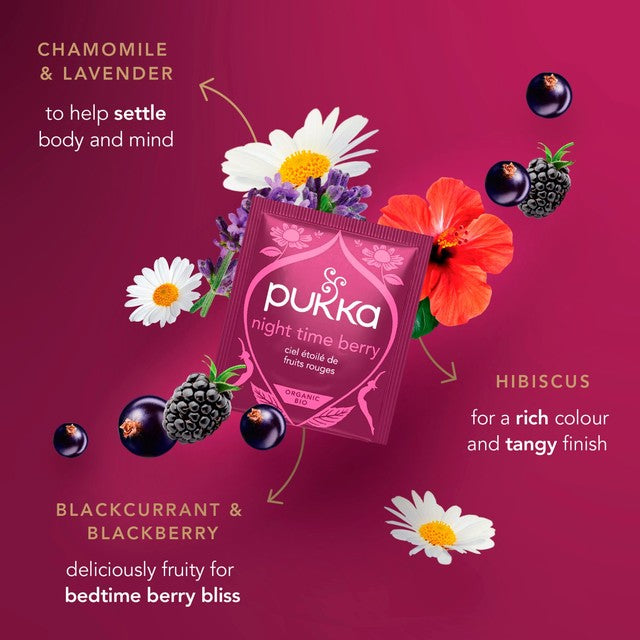 Pukka organic sleep tea chamomile berries 8 tea bags (British brand)