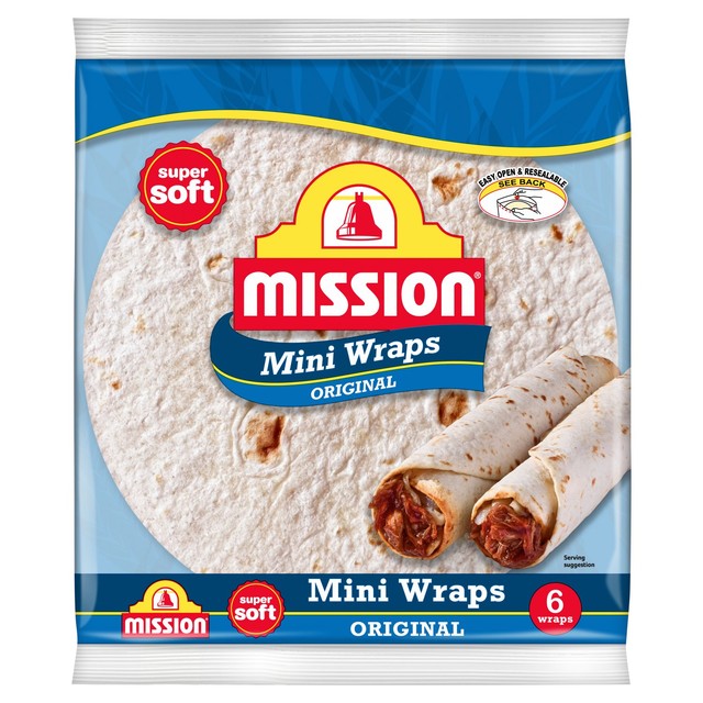 Mission original mini tortilla wraps 6 pack, imported from the UK