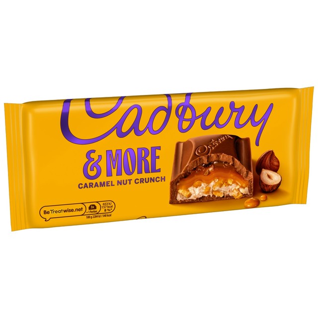 Cadbury milk chocolate bar caramel nut crunch 200g - British product