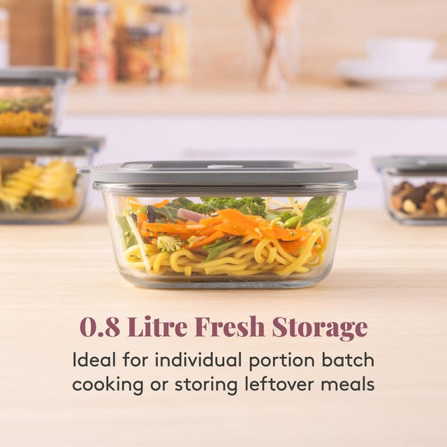 Kilner square glass storage container 0.8 litre, UK version