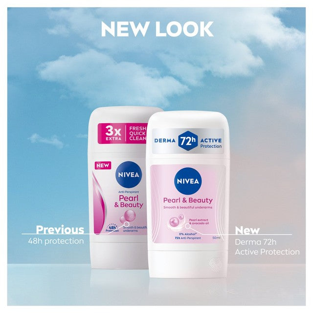 Nivea Pearl & Beauty anti-perspirant deodorant stick 50ml, imported from the UK