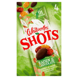 Whitworths Shots snack pack raisin and chocolate 4 x 25g (British brand)