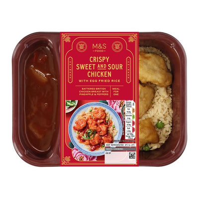 M&S Panert Kylling i Sur-søt saus med Stekt Ris Ferdigrett 400g