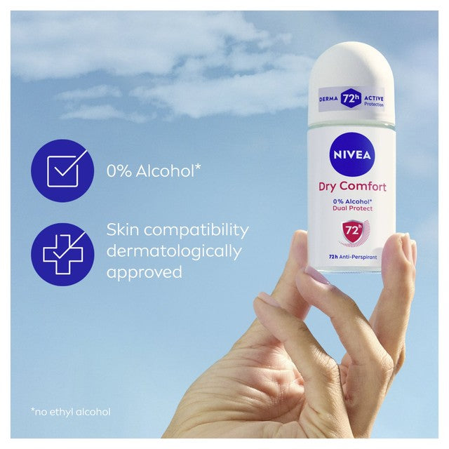 Nivea Dry Comfort anti-perspirant roll-on 50ml, imported from the UK
