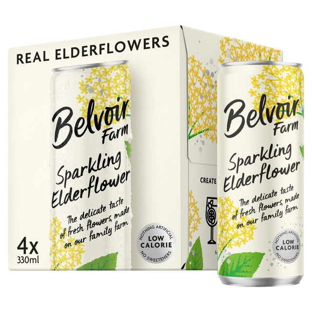 Belvoir Sparkling Elderflower Delicious & Light Cordial 4 x 330ml - British product